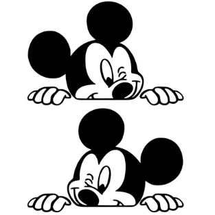 Kit 2 Adesivos Retrovisor Carro Mickey Mouse Vinil Recorte
