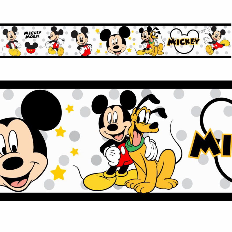 Kit 4 Faixas Adesivas Decorativas Quarto Infantil Mickey Mouse