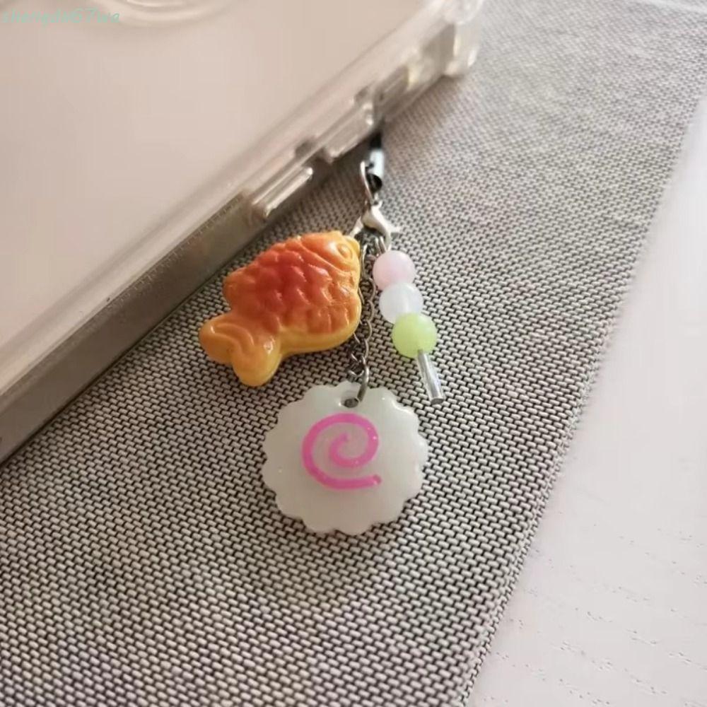 Chaveiro De Bolo De Peixe SHENGDA , Pingente De Comida Japonesa De Rua Taiyaki , Bolsa Kawaii Dango Charme De Telefone