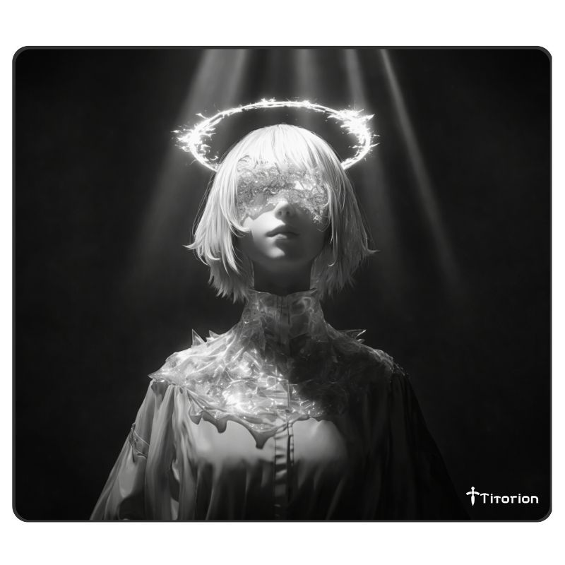 MousePad Grande 49x42 Mouse Pad Gamer Poron RIGEL Speed Premium Preto Vermelho Divinity Titorion