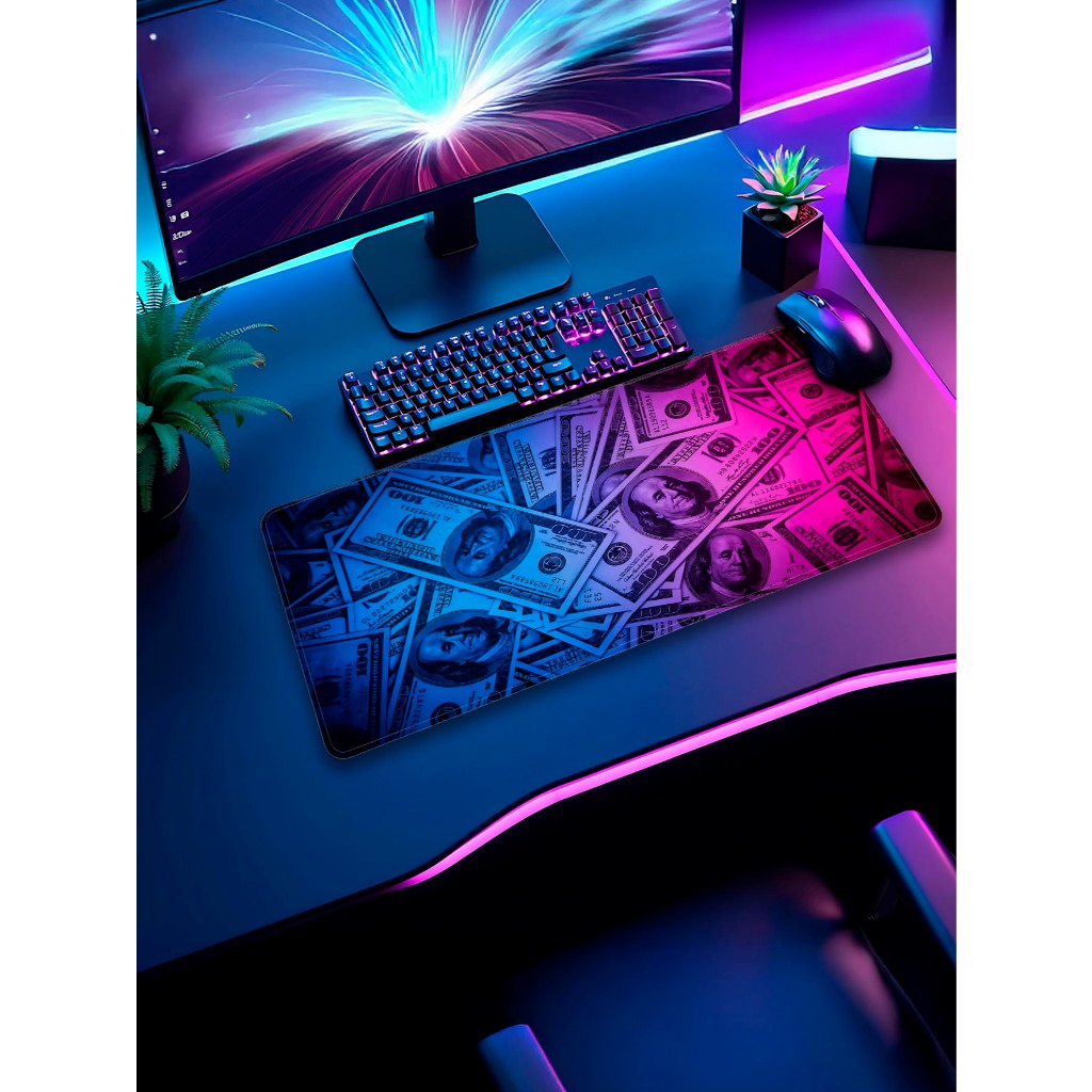 Mouse Pad Gamer Premium Emborrachado Com Bordas Costuradas Tema Need For Speed e Dollar