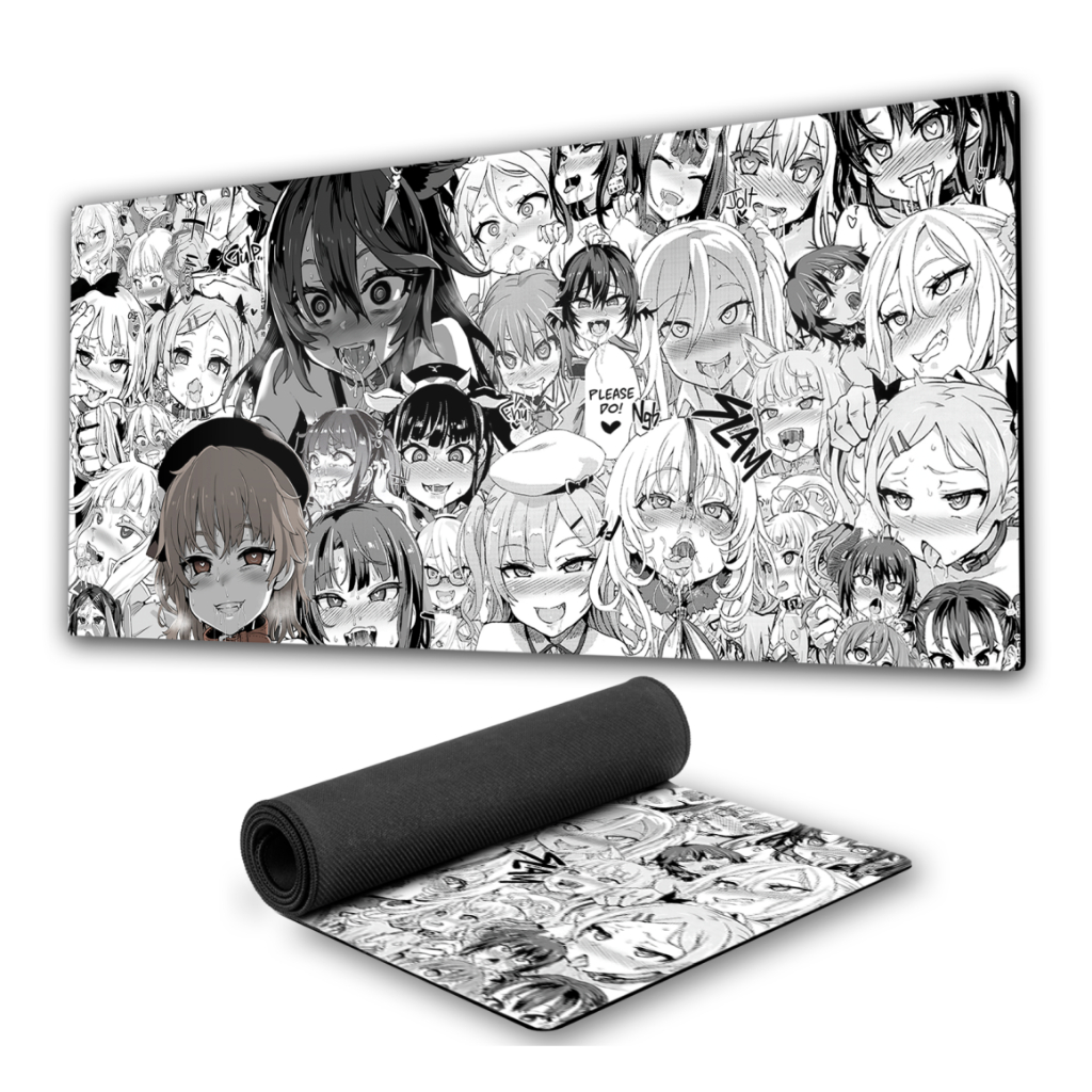 Mouse Pad Ahegao Premium fundo de borracha 90x40cm 80x30cm 900x400 800x300 speed anime gamer mousepad
