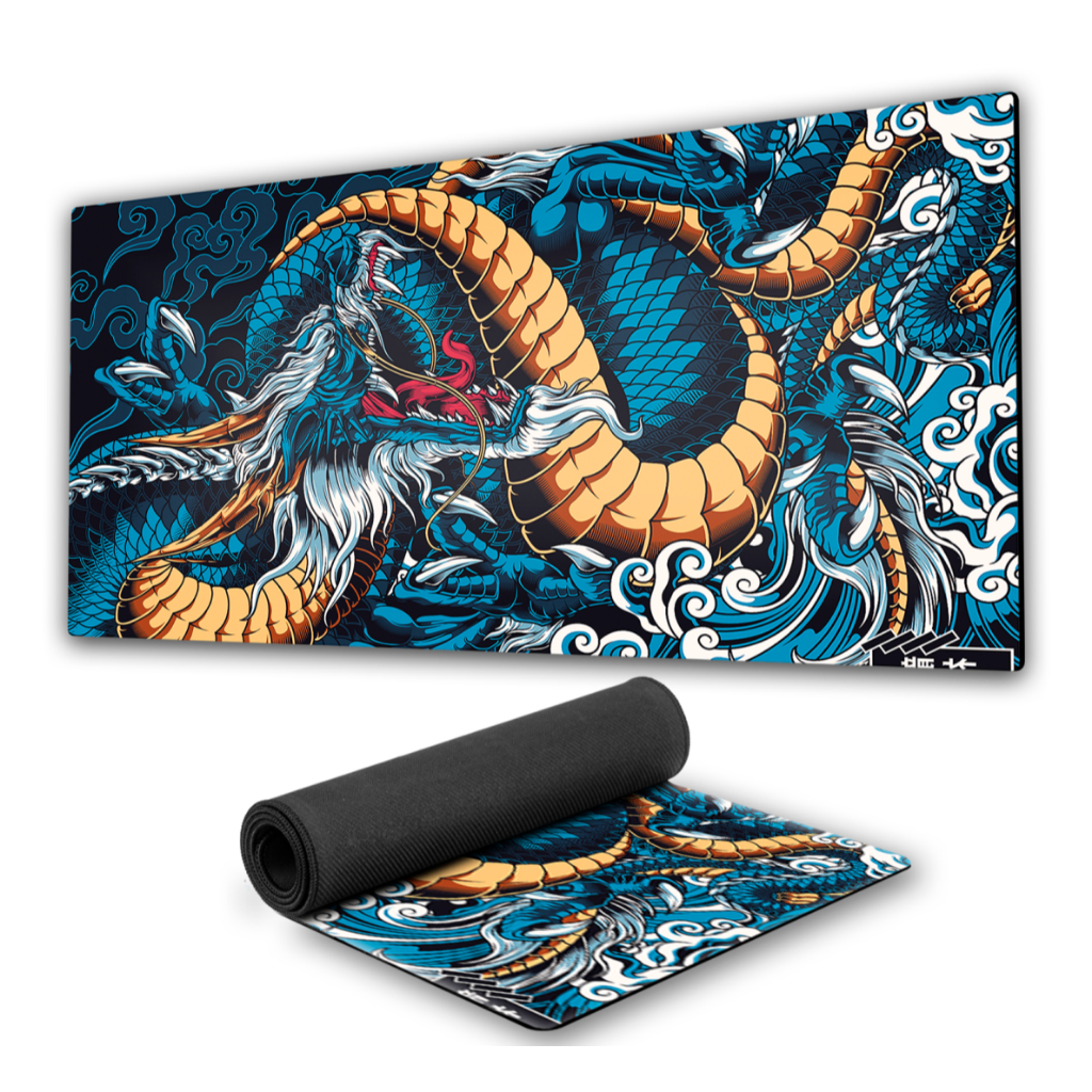 Mouse Pad Dragão Japonês Premium fundo de borracha 90x40cm 80x30cm 900x400 800x300 speed gamer mousepad