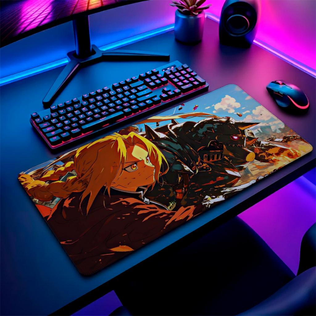 Mouse pad Speed Anime Fullmetal Pc Modelos Ed Al Gamer Alchemist Tamanhos Variados Estampado C/ Borda Costurada Premium