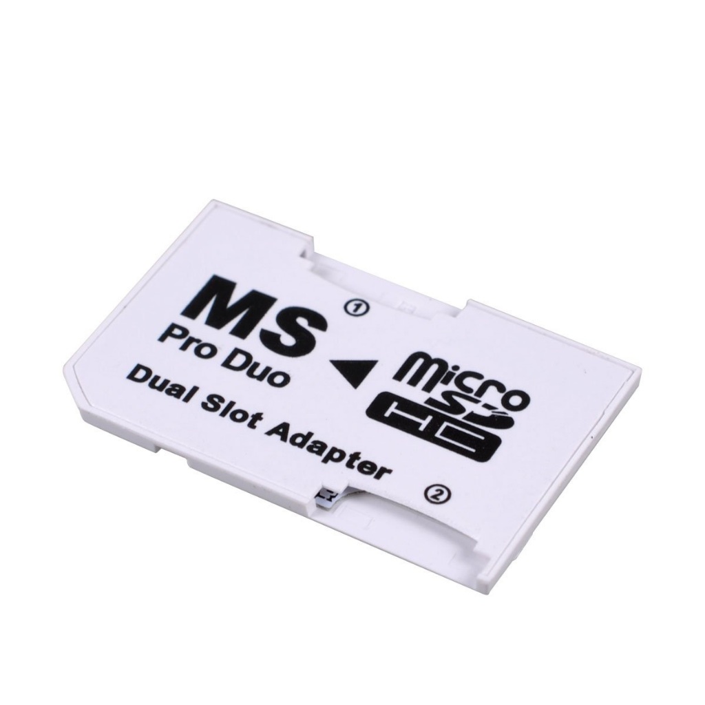 Adaptador Dual Slot Dois Slots Micro SD Memory Stick MS Pro Duo para PSP 1000 2000 3000
