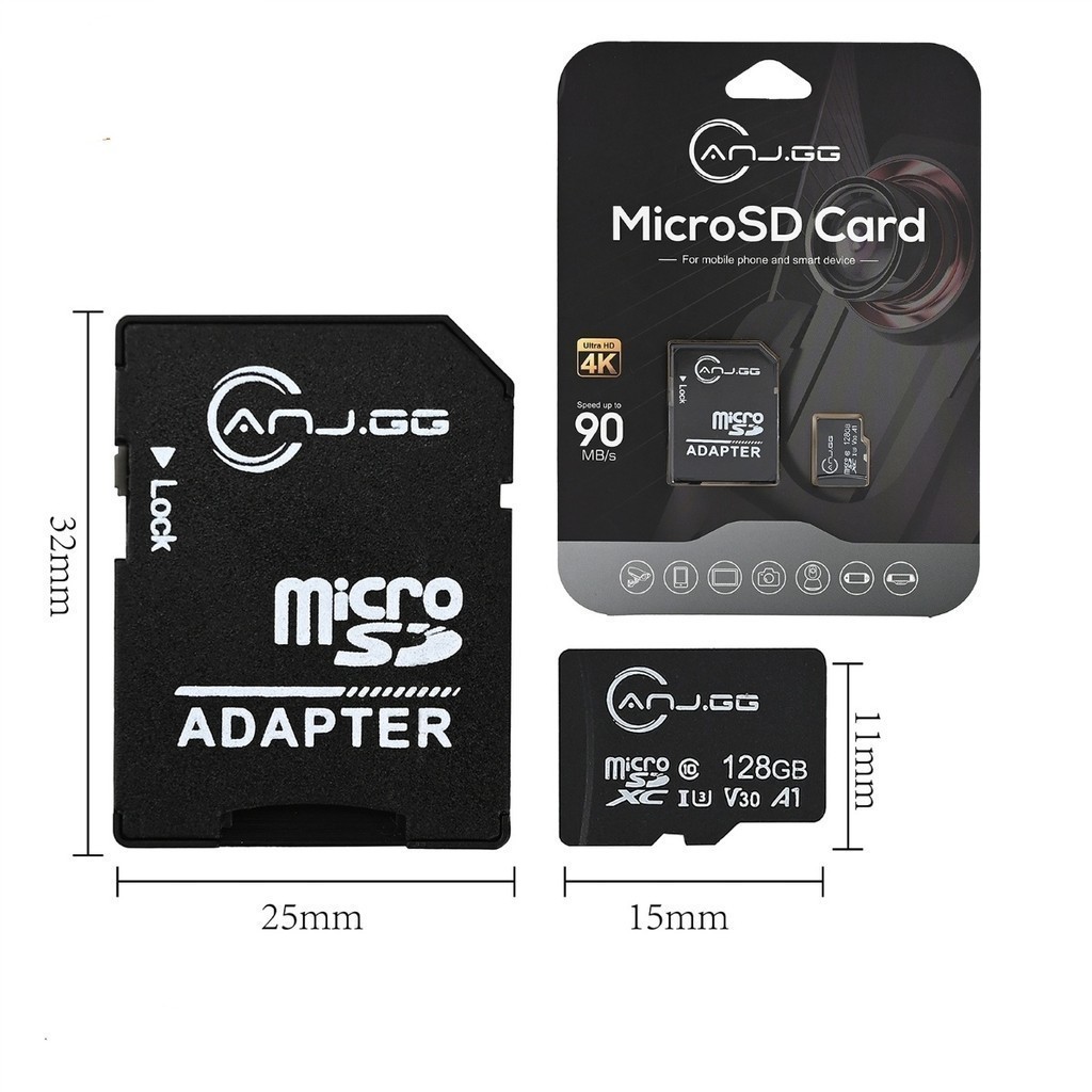 Adaptador micro sd + cartao micro sd 32GB/64GB/128GB  suporte UHS-I velocidade 90MB/s suporte 4k fang