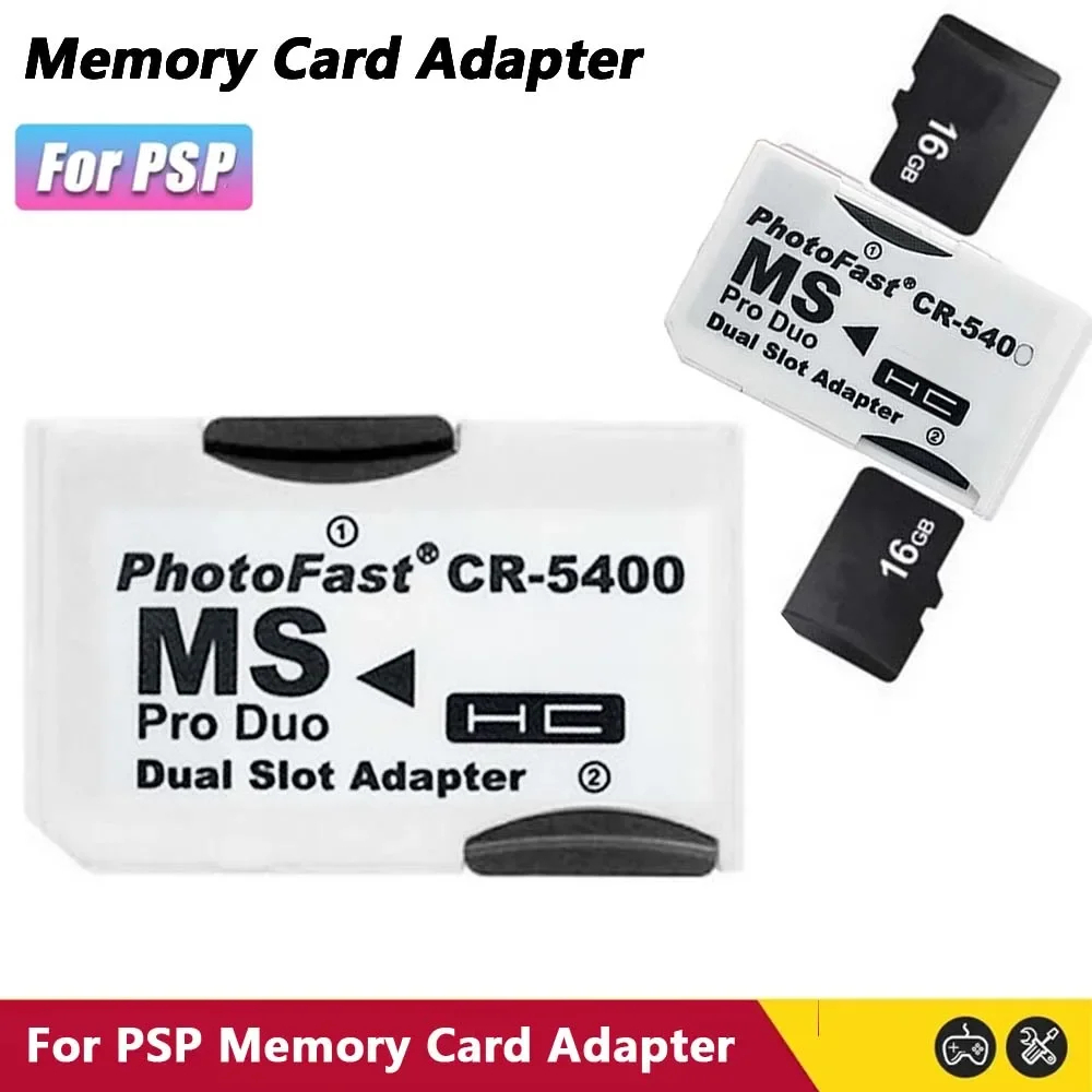 Adaptador De Cartão SD De Memória Para Stick MS Pro Duo TF Flash PSP 1000/2000/3000 Duplo 2 Slot Converter