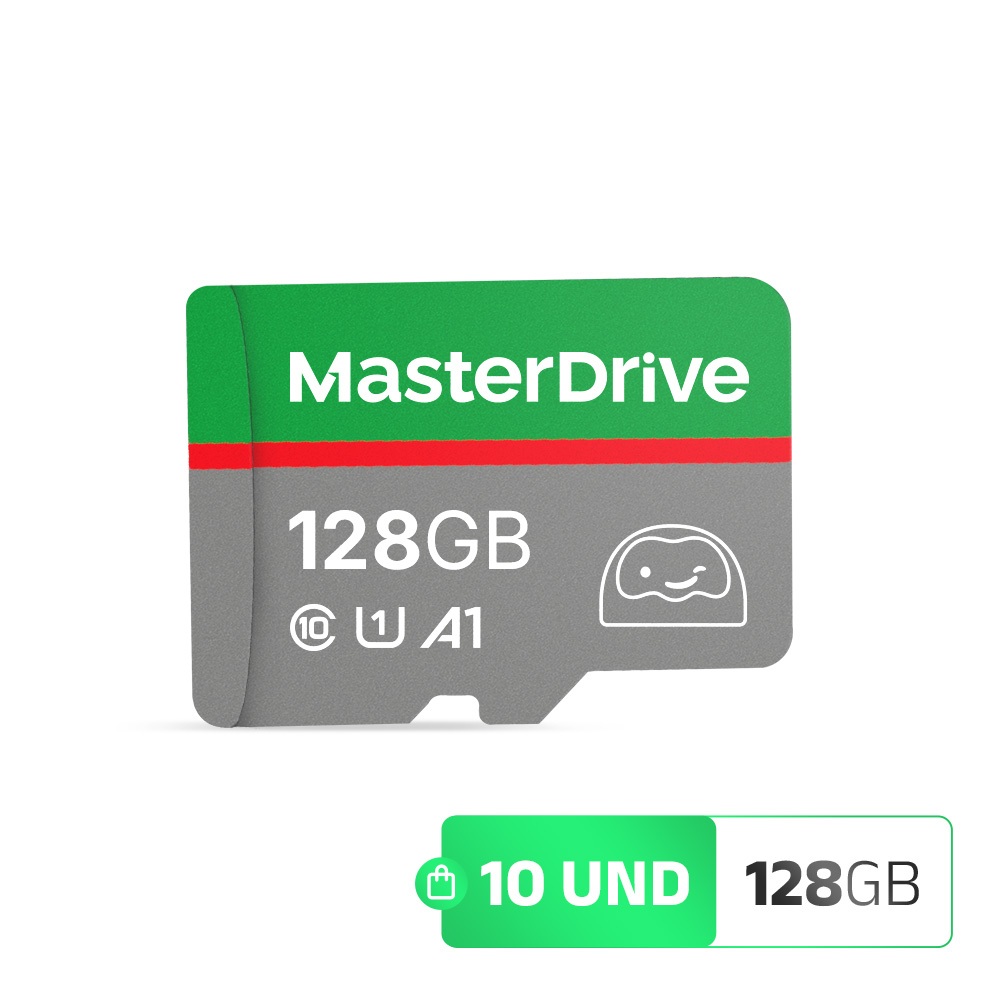 Cartao de Memoria 128GB Kit 10 ATACADO MasterDrive Class 10 com Adaptador