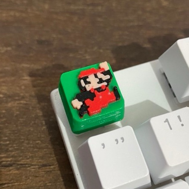 Keycap Mario Pixel Art Gamer 3D – Compatível com Teclado Mecânico Cherry MX