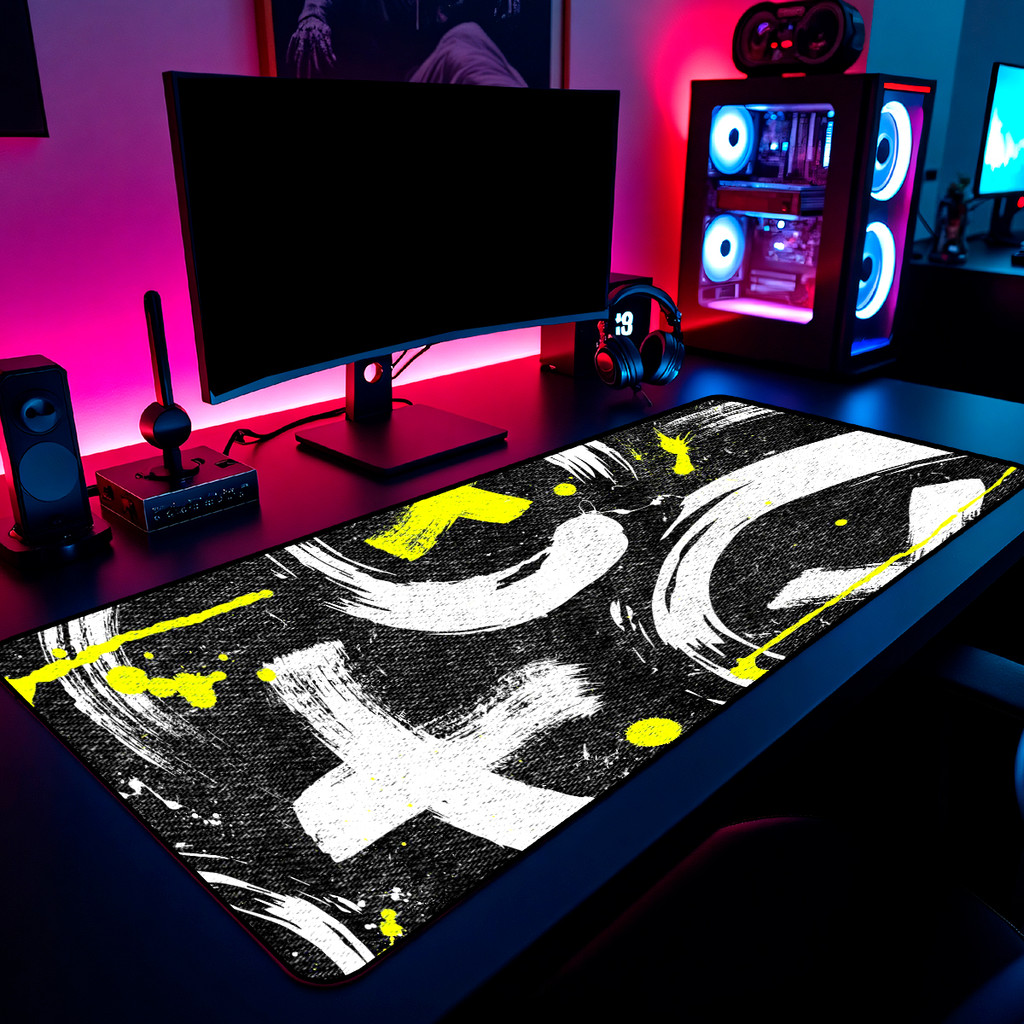 Mouse Pad Gamer Street Art Grunge Urbano 65x30cm 80x40cm 90x50cm 120x60cm Borda Costurada
