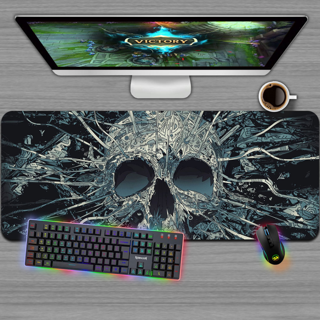 Mousepad Gamer, Tamanhos variados - CAVEIRA SKULL ART FUTURE