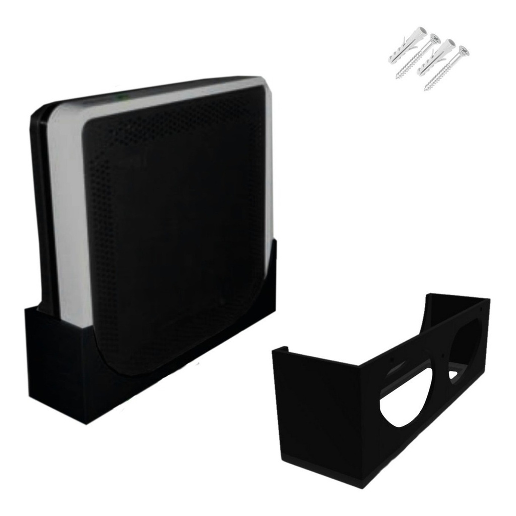 Suporte De Parede Para Modem Roteador Vivo Fibra Vertical c/ Parafusos e Buchas Fixação