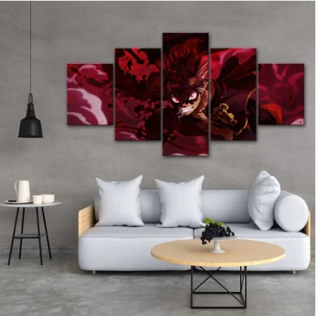 Quadro Decorativo Black Clover Asta Modo Demônio Transformação Anime Magia Sombras