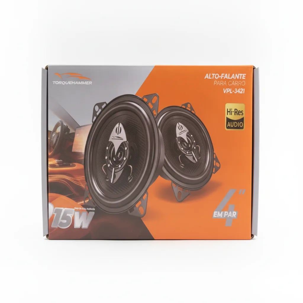Par de Alto-Falantes Automotivos de 4 Polegadas 15W VPL-3421