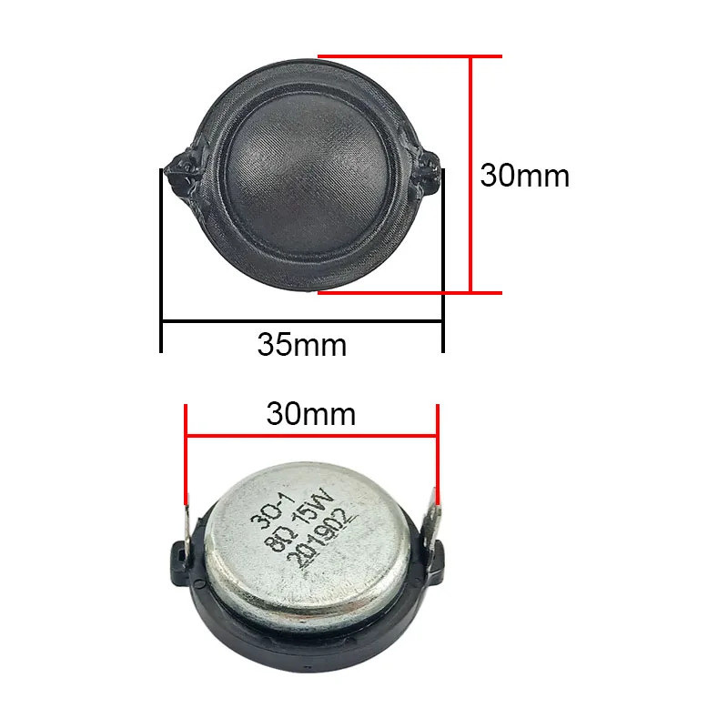 Alto-falante Tweeter de Cúpula GHXAMP 30MM 8OHM 15W para Casa e Carro, Diafragma de Seda, Neodímio + Fluido Magnético, 1