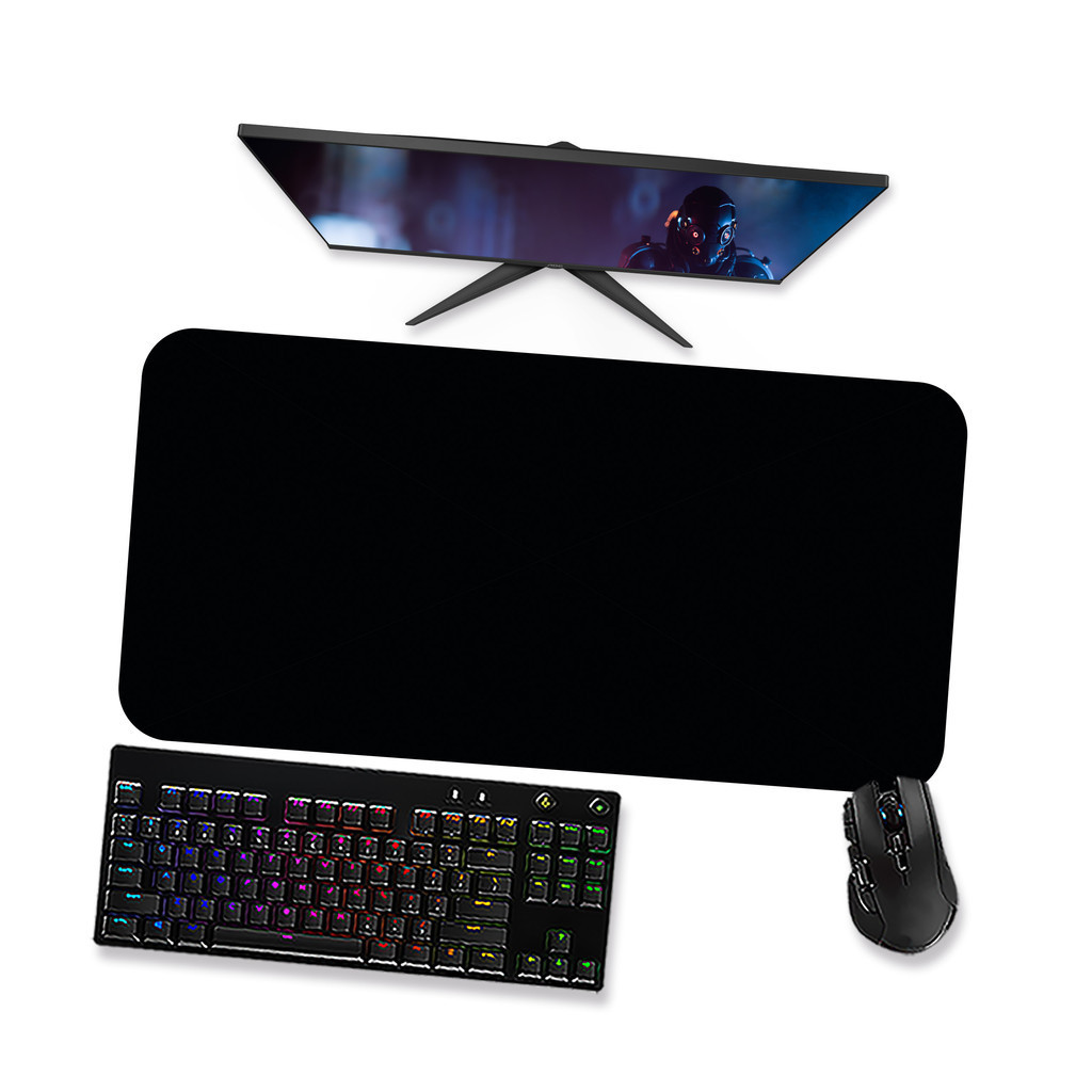 Mouse Pad Gamer Grande Preto puro liso 90x40 80x40 60x40 70x30 45x40