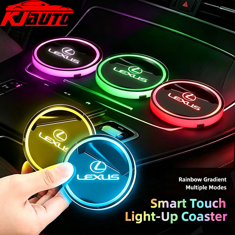 Lexus Novo Suporte De Copo De Carro LED De 7 Cores Luz Luminosa Coaster Almofada Água Carregamento USB Para IS250 CT200h