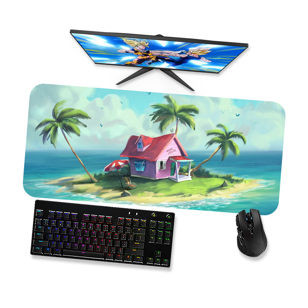 Mouse pad Kame House Dragon Ball  Gamer Grande 90x40 70x30 Speed Antiderrapante Borda Costurada OP2