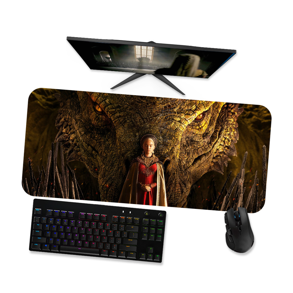 Mouse pad Rhaenyra House Of The Dragon  Borda Costurada Antiderrapante Speed Gamer 90x40 70x30 OP1