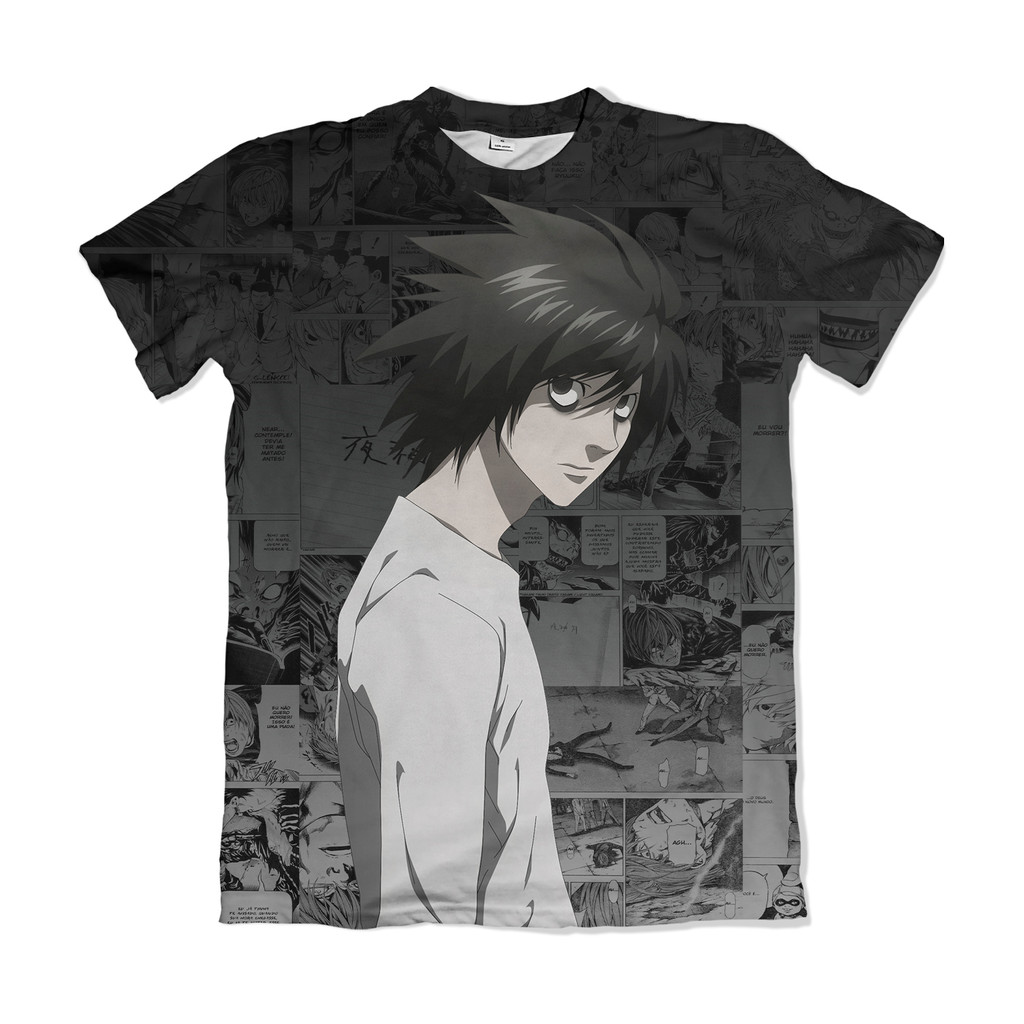 Camiseta Death Note L Lawliet 2 Anime Dry Fit Masculina Feminina Unissex