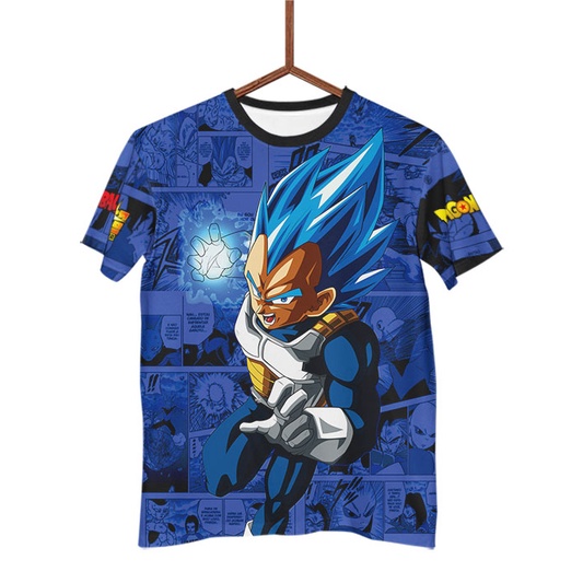 Blusa Camisa Blusa Camiseta Anime Dragon Ball Z Super Vegeta l Super Saiyajin Ultra Blue Mangá