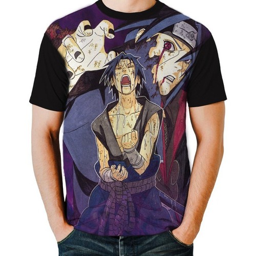 Pt Camisa Camiseta Anime Naruto Sasuke Vs Itachi L