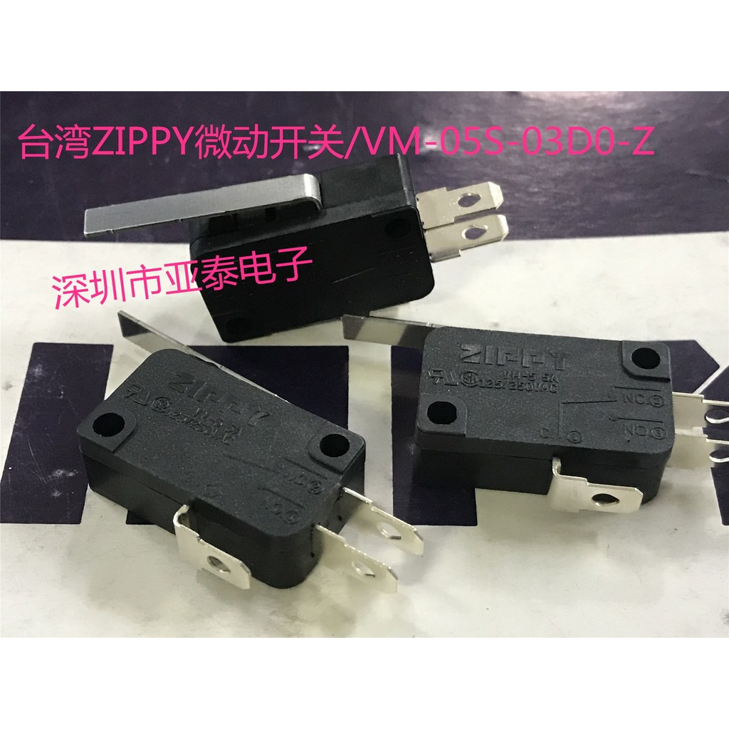 Microinterruptor ZIPPY importado de Taiwan VM-5.5 A125V250VAC Micro Limit Interruptor de contato com alça