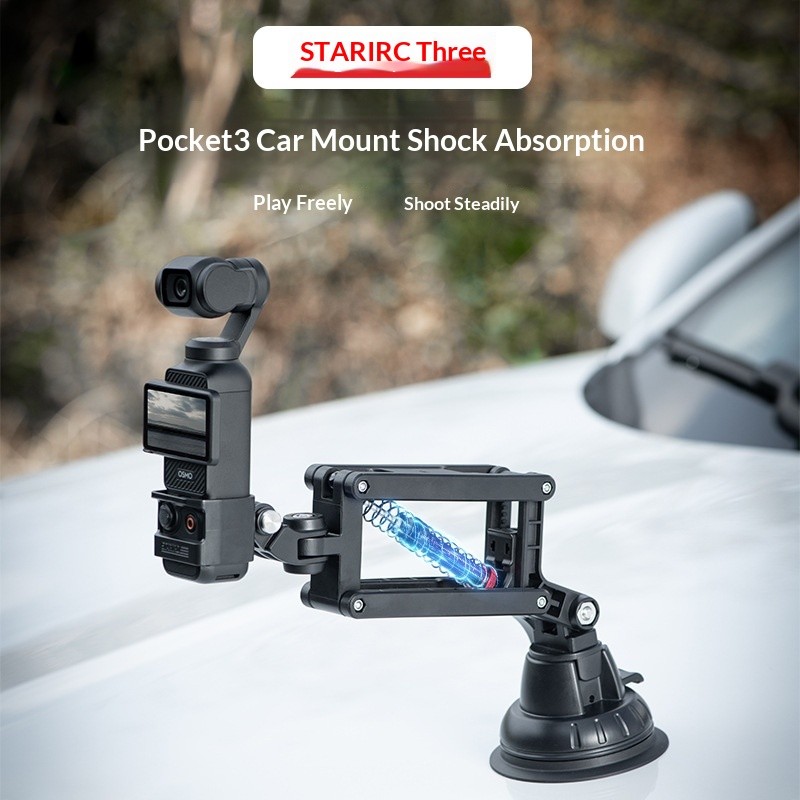 Adequado para DJI OSMO POCKET 3 carro tiro amortecedor braço câmera de ação Universal Z-Axis carro ventosa amortecedor