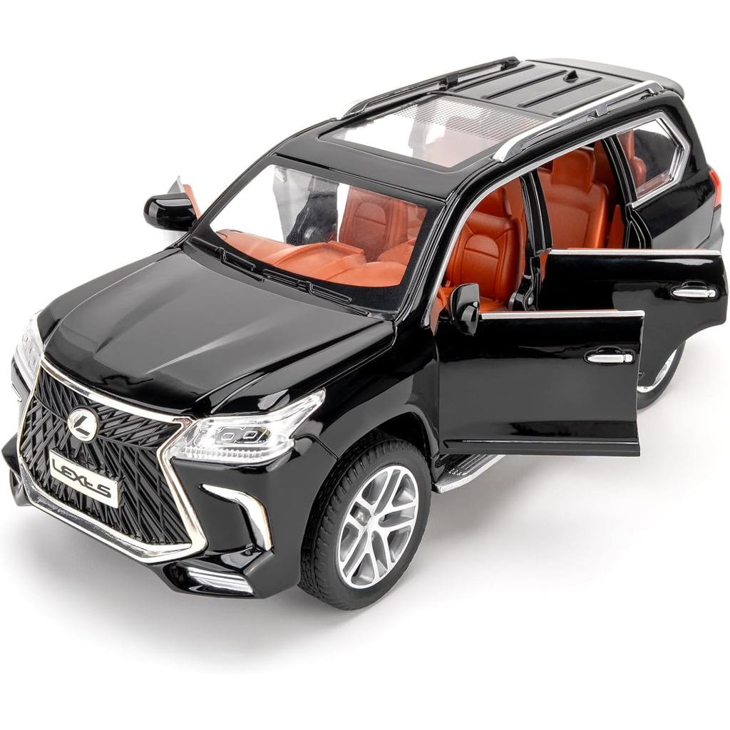 Compatível com o modelo Lexus LX570, carros de brinquedo em metal fundido com luz e som, carro de fricção em liga metáli