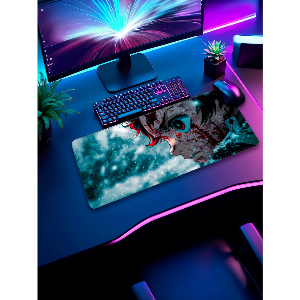 Mouse Pad Game Super Resistente Com Costura nas Bordas Estampa Anime e Oriental
