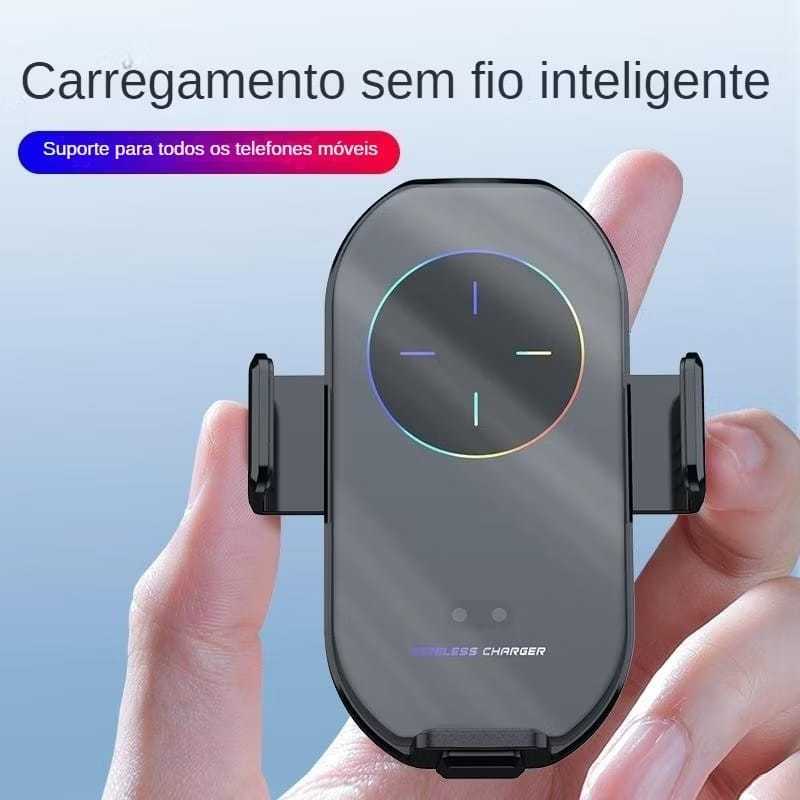 SUPOR DE CELULAR AUTOMOTIVO CARREGADOR WIRELESS SMART Tela Carplay Montar