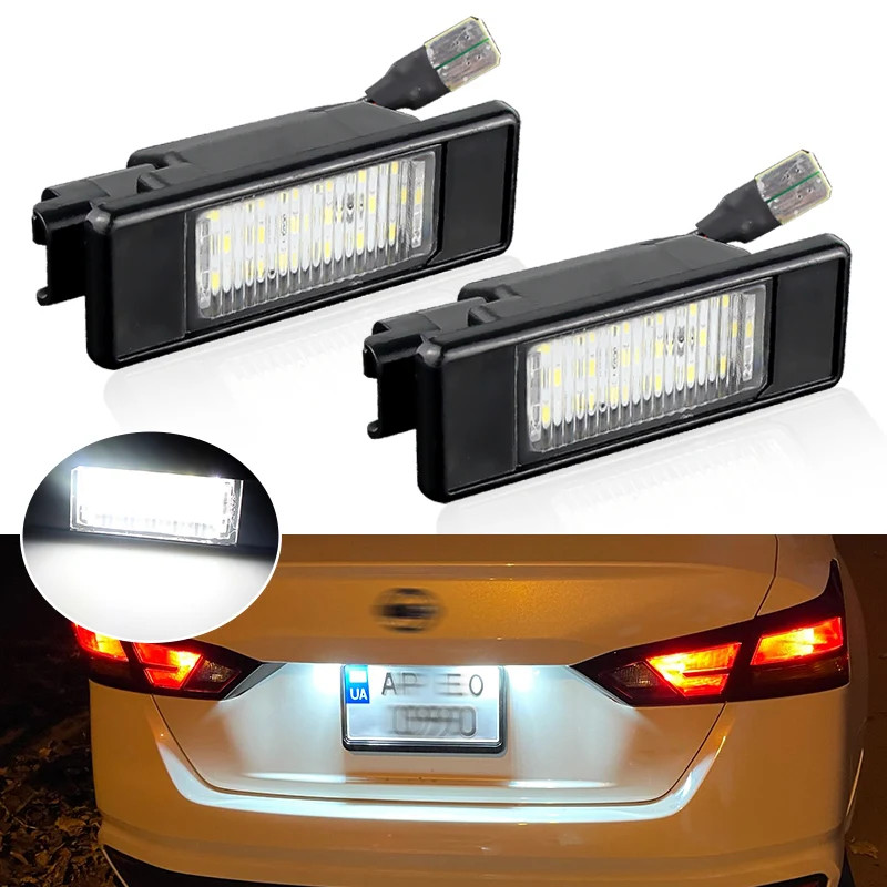 2Pcs Luz de Placa de Licença LED Para Nissan X-Trail T30 T31 Qashqai J10 J11 Primera P12 Pathfinder R51 Juke F15 Nismo