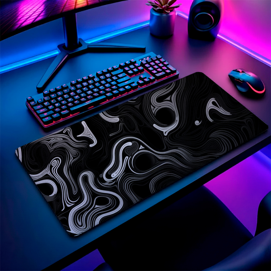 MousePad Gamer Speed Macio Liso Confortavel Com Bordas Costuradas Antiderrapante Com Estampa Metal Solid Varios Tamanhos
