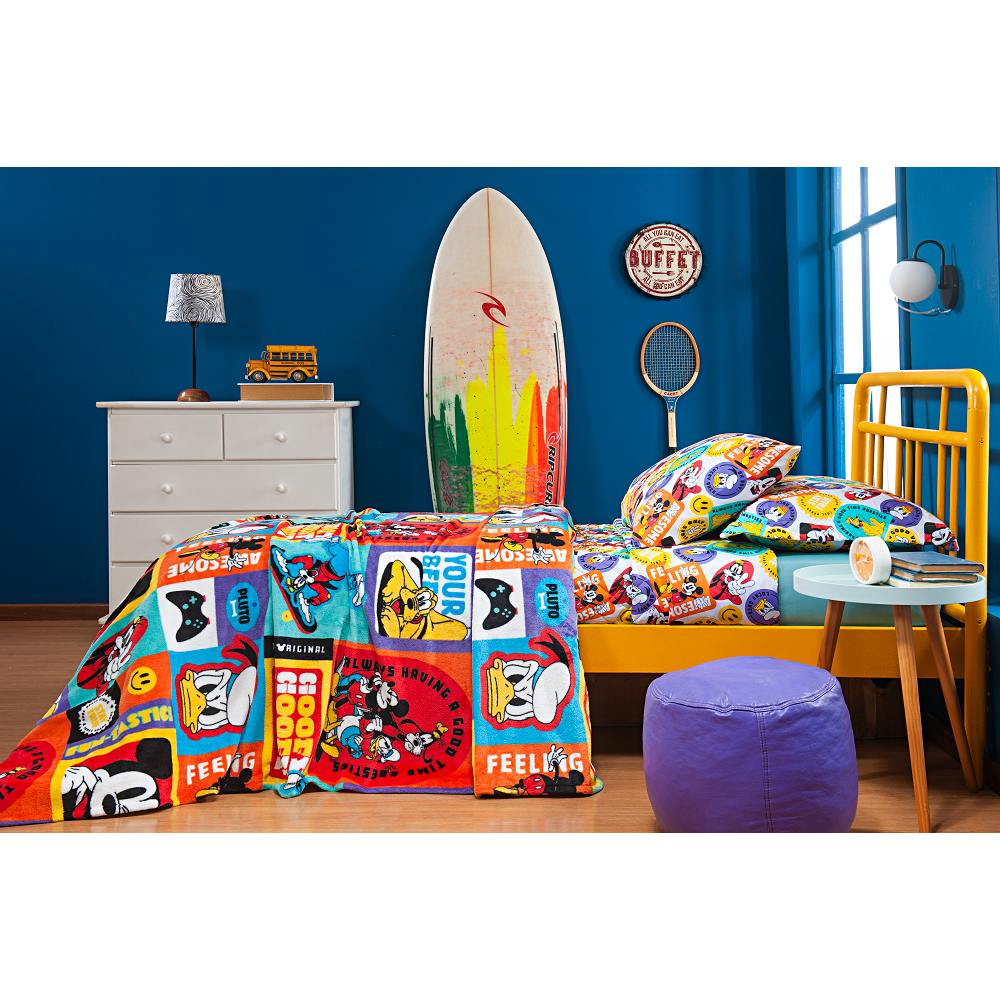 Jogo De Cama 2 Peças Solteiro Infantil Linha Disney Varias Estampas 100% Poliéster