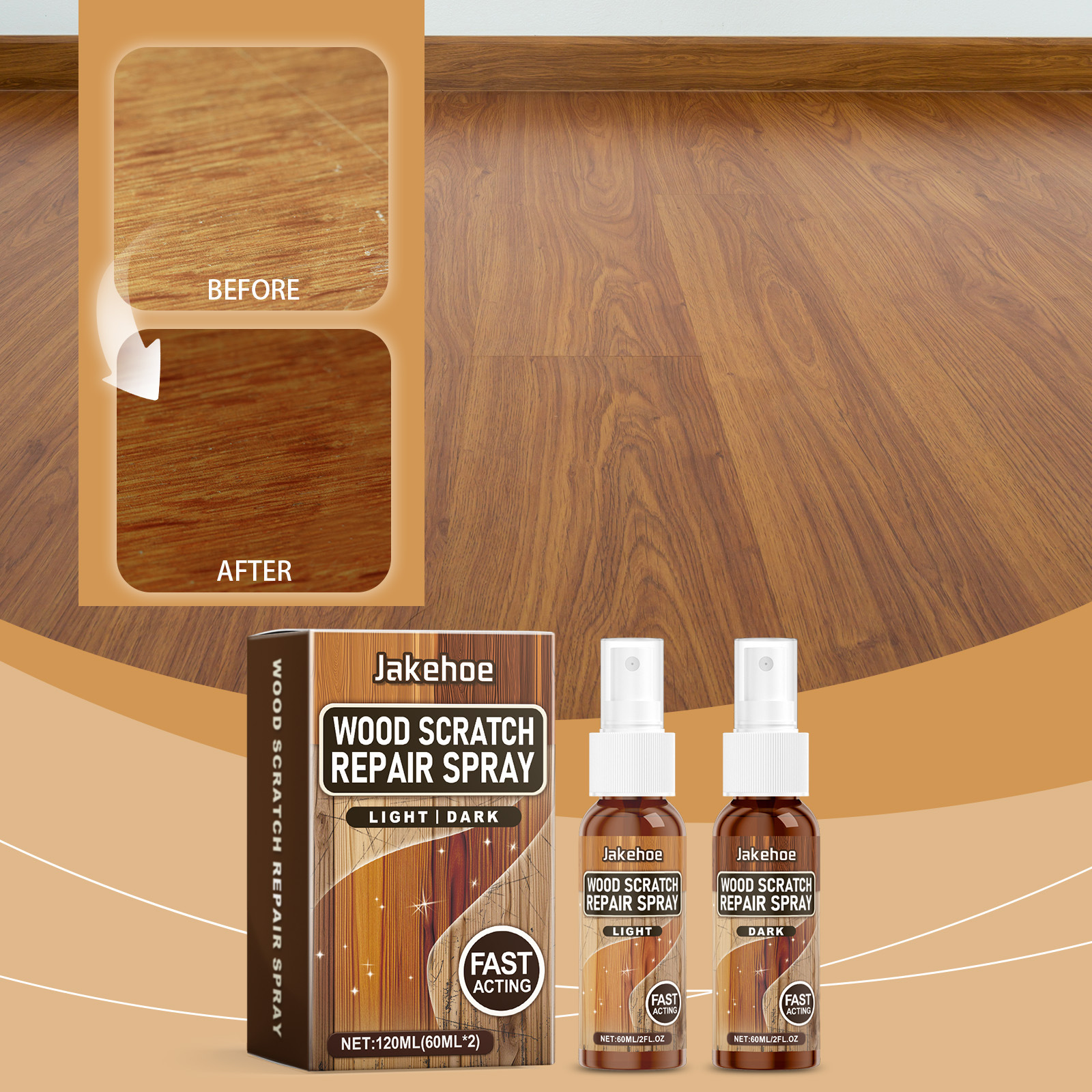 A120ml Reparação De Madeira Polonês Restaurador Enchimento Escuro Móveis Piso Scratch Cover Brilho Natural
