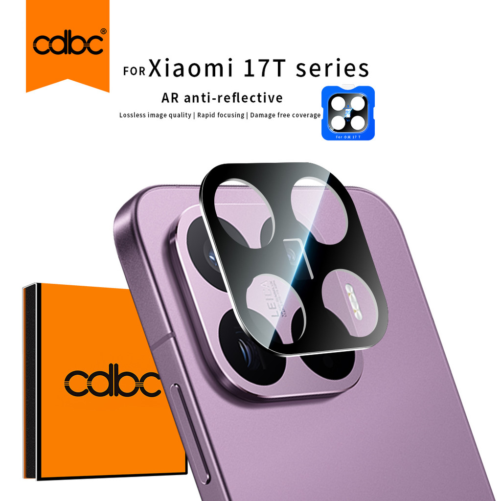 cdbc Para Xiaomi 17T/Pro 3D Silk Print Protetor De Lente De Câmera Transparente 9H Hard Anti Scratch Posicionamento Com