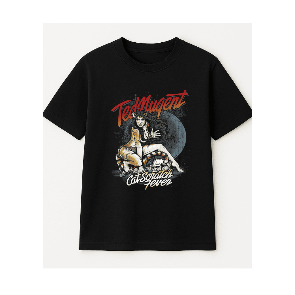 Camiseta Casual Preta Estilo Rock Algodão Modelo: 
