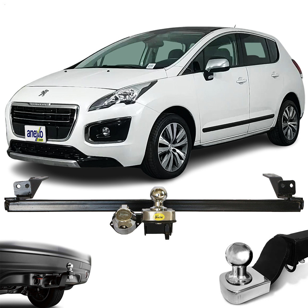Engate Reboque Peugeot 3008 2009 a 2017 Brucke PE1001 Rabicho Tração 700kg Haste fixa
