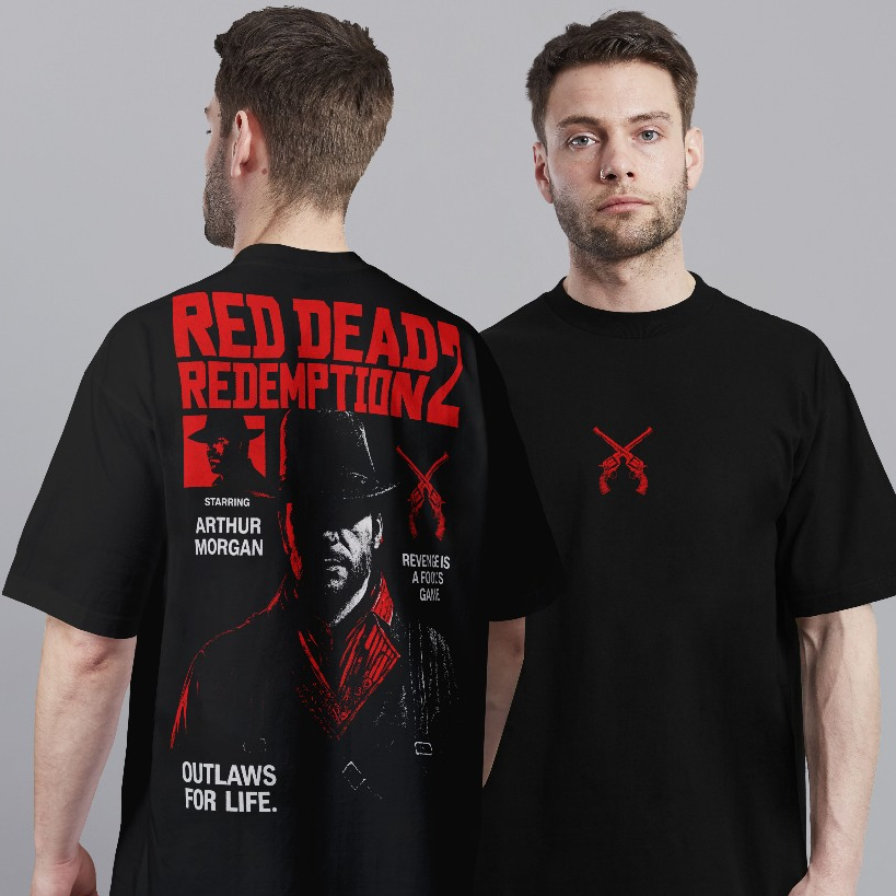 Camiseta Oversized Redemption Arthur Morgan 100% Algodão Unissex T-shirt Inverno