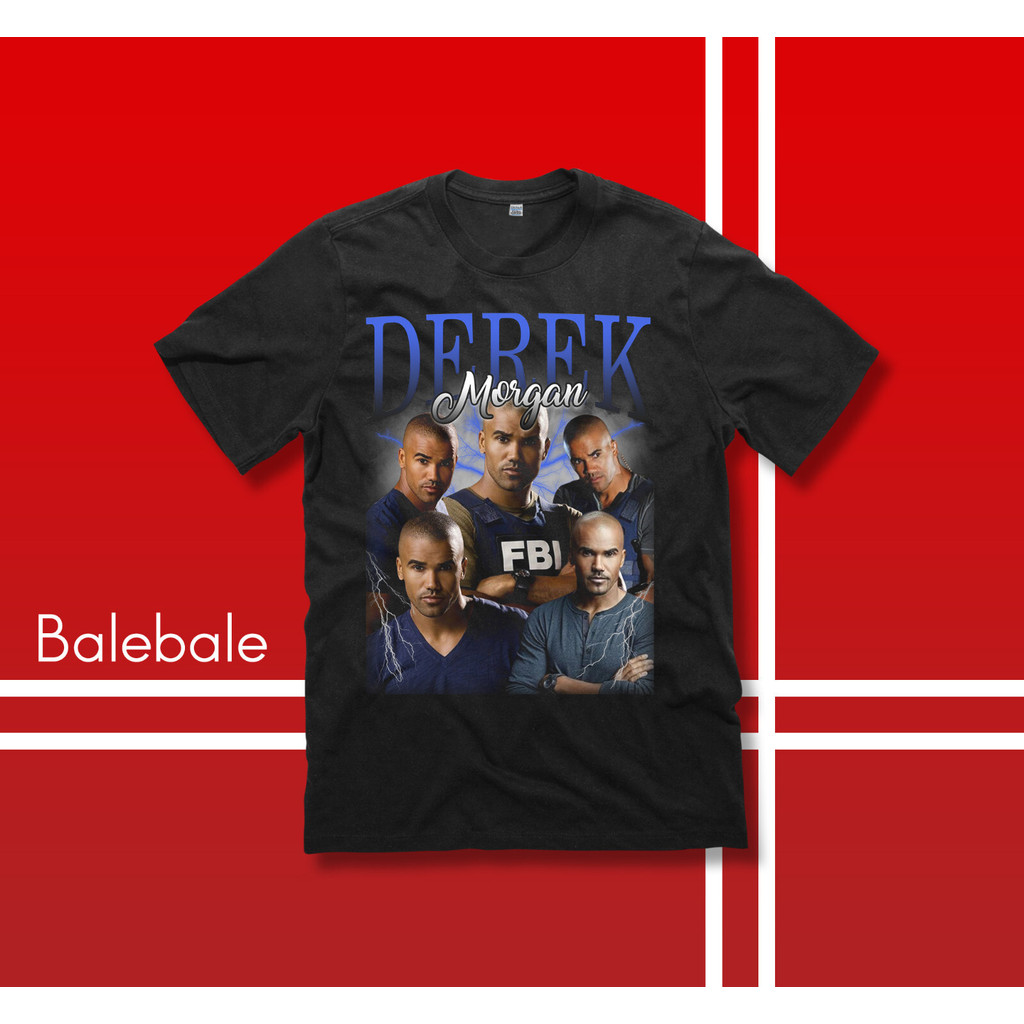 Camiseta Unissex Oversized Plus Size Feminina Masculina Derek Morgan Collage Estampa Série Criminal Minds
