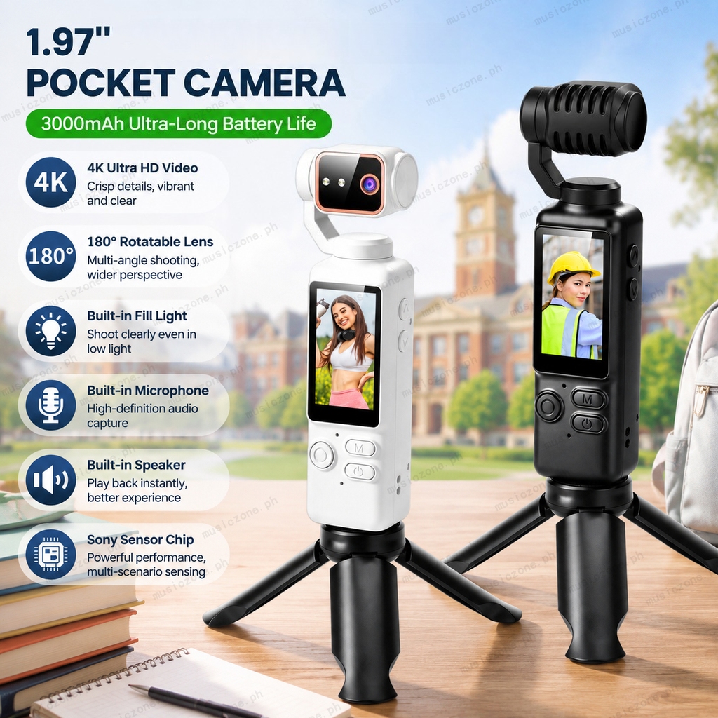 Portátil 4K Mini Câmera 4K De Ação Vídeo Flash Embutido Vlog Filmadora Para Viagens Ao Ar Livre Vlogging