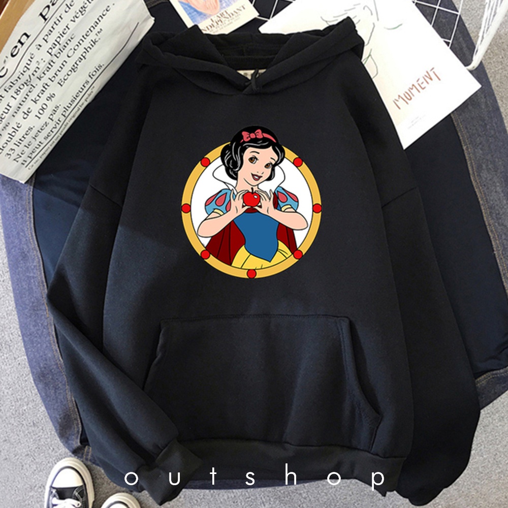 Moletom Branca de Neve Blusa de Frio Personagem Disney Casaco Desenho com Maçã Cartoon