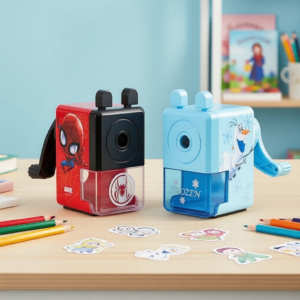 Apontador de Lápis Manual Disney Durável - Estilo Cartoon para Crianças e Ensino Fundamental