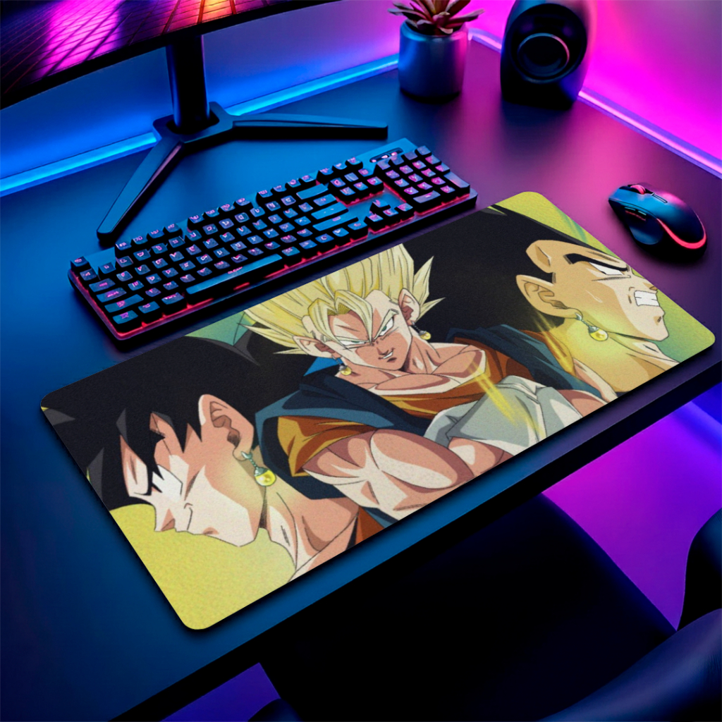 Mouse Pad Speed Gamer Liso Confortavel Com Base Antiderrapante E Bordas Costuradas Macias Com Estampa De DBZ Detalhado