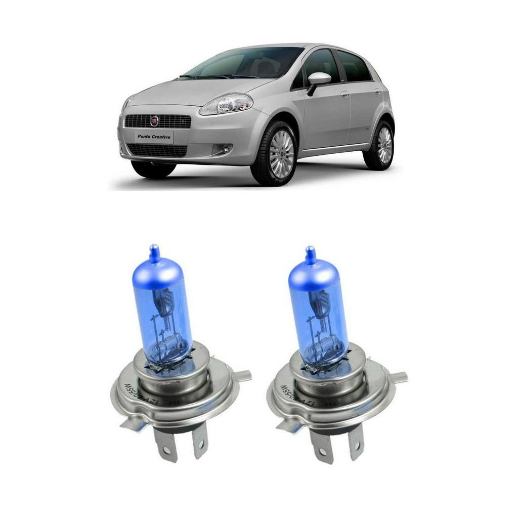 Par Lampada Super Branca Farol Punto 2007 2008 2009 2010 2011 2012 2013 2014 2015 2016 2017 8500k H4