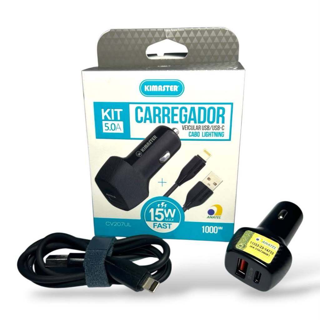 Carregador Veicular Pd/Usb Iphone Fast 15W Kimaster