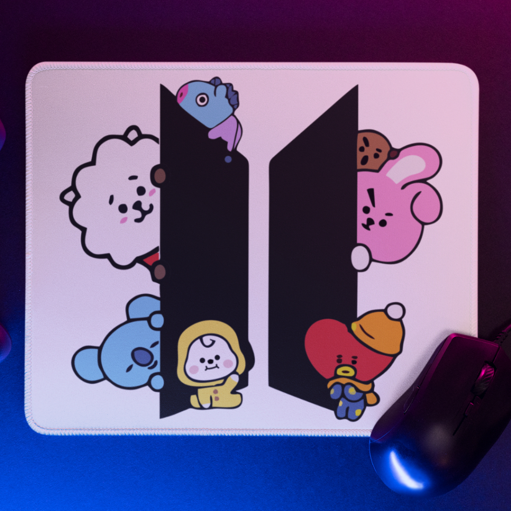 Mousepad BTS BT21 Premium Gamer Desk Mat Kpop ARMY Base Emborrachada