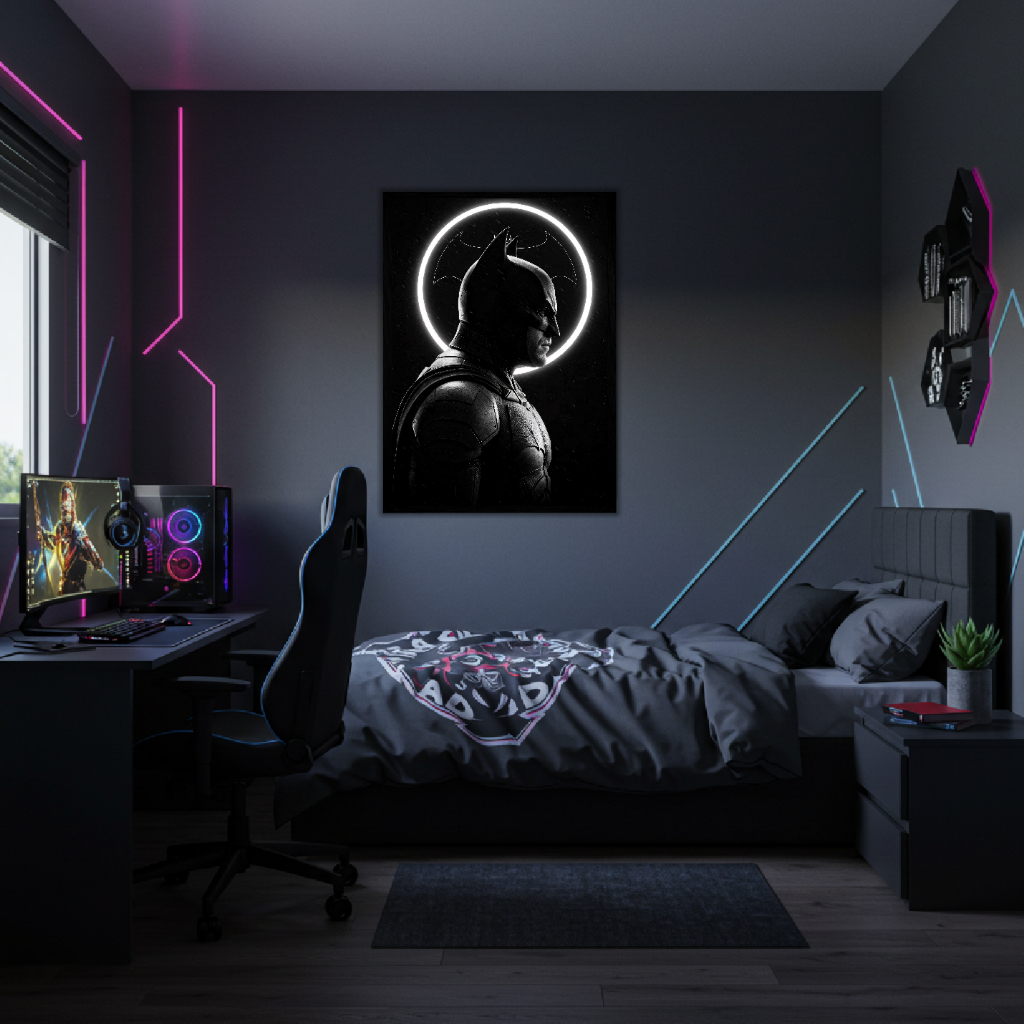 Quadro Decorativo 30x40 Superman Batman Art Geek Nerd Quarto Gamer Decoração Menino