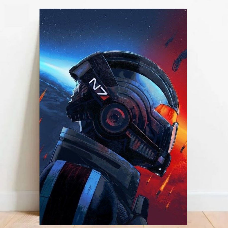 Quadro Gamer Placa decorativa Mass Effect: Legendary Edition RPG FPS video games sem moldura a2 06