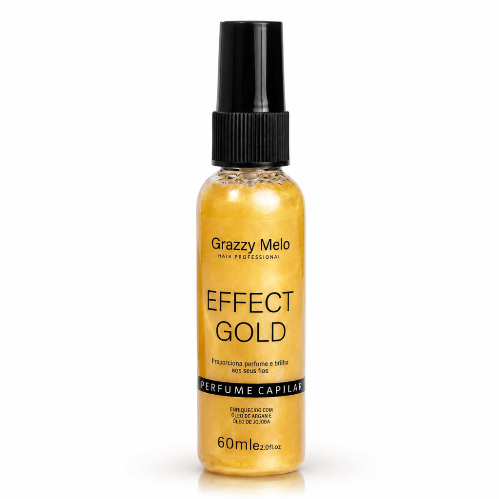 Perfume Capilar Effect Gold 60ml Brilho E Aroma Premium Perfume Duradouro Brilho Espelhado Promoção!